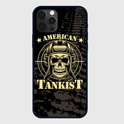Чехол для iPhone 12 Pro Max American tankist Skull in the headset, цвет: 3D-черный