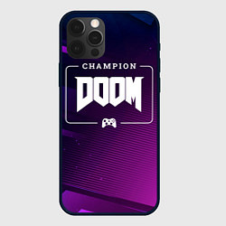 Чехол для iPhone 12 Pro Max Doom Gaming Champion: рамка с лого и джойстиком на, цвет: 3D-черный