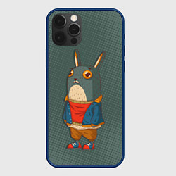 Чехол для iPhone 12 Pro Max Задумчивый кролик, цвет: 3D-тёмно-синий