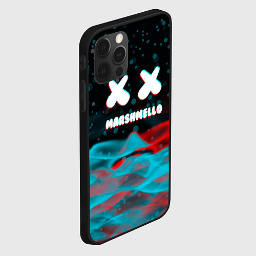 Чехол iPhone 12 Pro Max Marshmello logo крапинки / 3D-Черный – фото 2