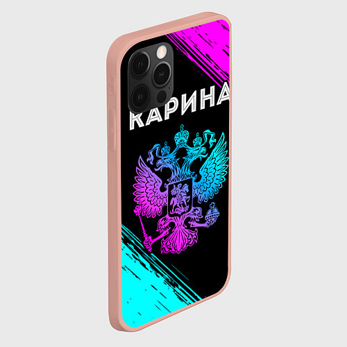 Чехол iPhone 12 Pro Max Карина Россия / 3D-Светло-розовый – фото 2