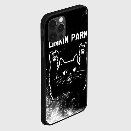 Чехол iPhone 12 Pro Max Группа Linkin Park и Рок Кот / 3D-Черный – фото 2