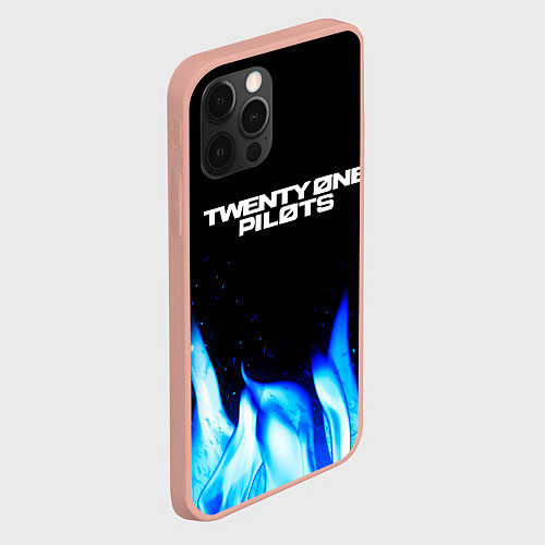 Чехол iPhone 12 Pro Max Twenty One Pilots Blue Fire / 3D-Светло-розовый – фото 2