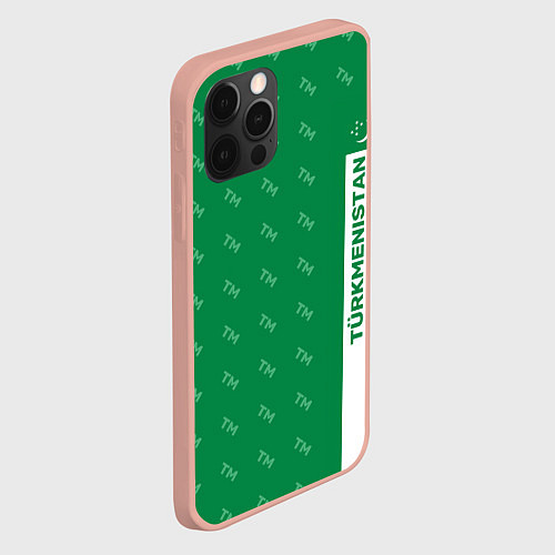 Чехол iPhone 12 Pro Max Turkmenistan TM Турменистан / 3D-Светло-розовый – фото 2