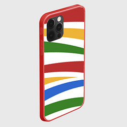 Чехол для iPhone 12 Pro Max Разноцветная зебра без чёрных полос, цвет: 3D-красный — фото 2