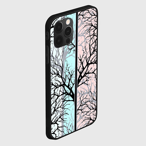 Чехол iPhone 12 Pro Max Абстрактный узор tree branches / 3D-Черный – фото 2