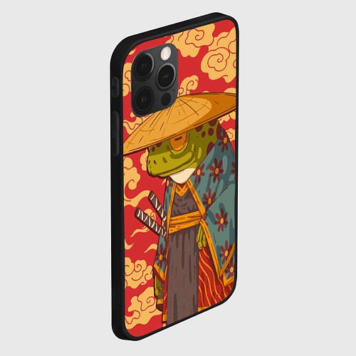 Чехол iPhone 12 Pro Max Старая самурайская лягуха / 3D-Черный – фото 2