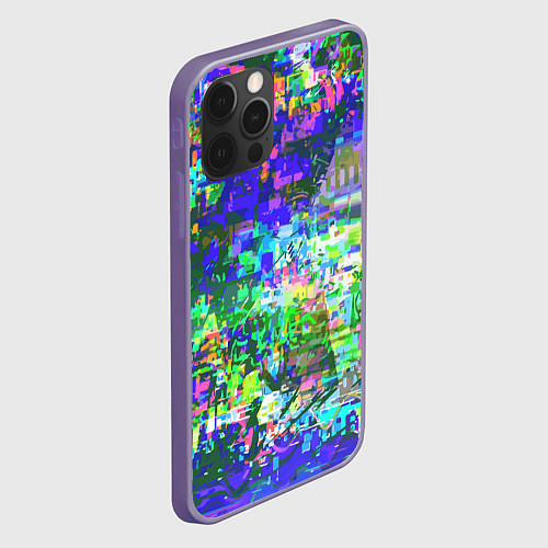 Чехол iPhone 12 Pro Max Красочный авангардный глитч Экспрессия / 3D-Серый – фото 2