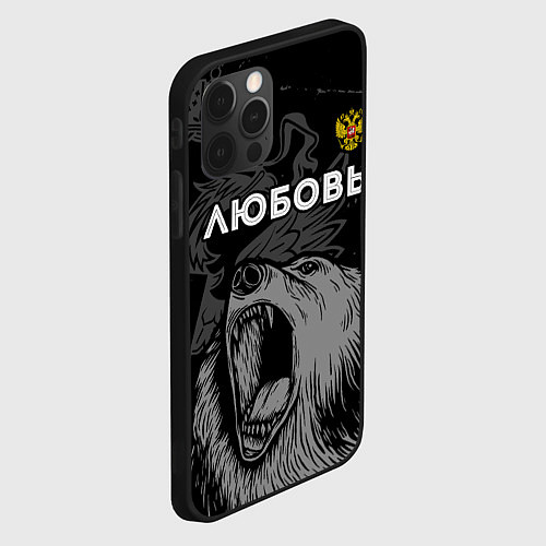 Чехол iPhone 12 Pro Max Любовь Россия Медведь / 3D-Черный – фото 2
