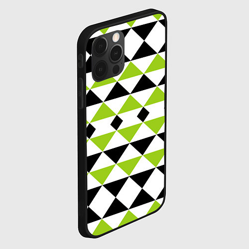 Чехол iPhone 12 Pro Max Geometric shapes triangles треугольники / 3D-Черный – фото 2