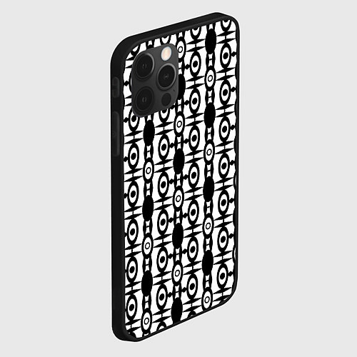 Чехол iPhone 12 Pro Max Черно-белый современный узор / 3D-Черный – фото 2