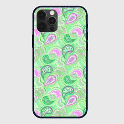 Чехол для iPhone 12 Pro Max Turkish cucumber green background, цвет: 3D-черный