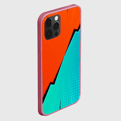 Чехол iPhone 12 Pro Max Геометрическая композиция Fashion trend / 3D-Малиновый – фото 2