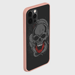 Чехол для iPhone 12 Pro Max ЧЕРЕП СО ЗМЕЁЙ, цвет: 3D-светло-розовый — фото 2