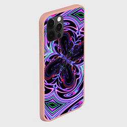 Чехол для iPhone 12 Pro Max Неоновые узоры и фигуры - Фиолетовый, цвет: 3D-светло-розовый — фото 2