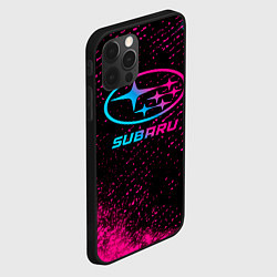 Чехол для iPhone 12 Pro Max Subaru Neon Gradient FS, цвет: 3D-черный — фото 2