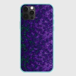 Чехол для iPhone 12 Pro Max Marble texture purple green color, цвет: 3D-мятный