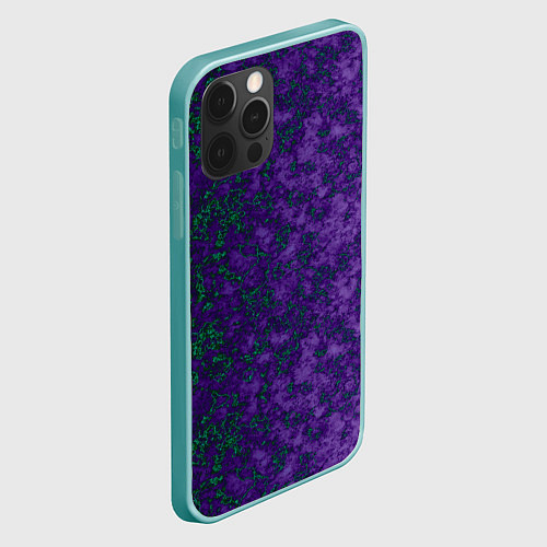 Чехол iPhone 12 Pro Max Marble texture purple green color / 3D-Мятный – фото 2