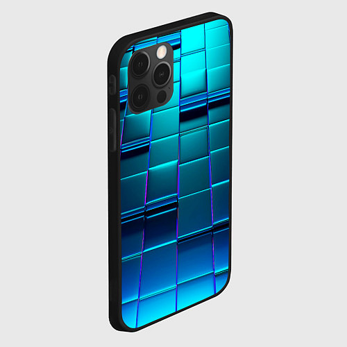 Чехол iPhone 12 Pro Max BLUE SQUARES / 3D-Черный – фото 2