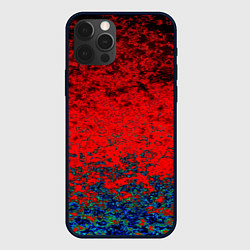 Чехол для iPhone 12 Pro Max Абстрактный узор мраморный красно-синий, цвет: 3D-черный