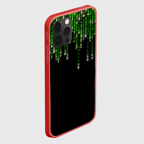 Чехол iPhone 12 Pro Max Дождь Из Японских Иероглифов / 3D-Красный – фото 2