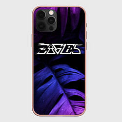Чехол для iPhone 12 Pro Max Eagles Neon Monstera, цвет: 3D-светло-розовый