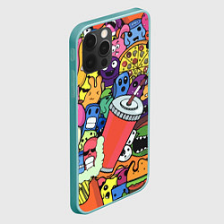 Чехол для iPhone 12 Pro Max Fast food pattern Pop art Fashion trend, цвет: 3D-мятный — фото 2