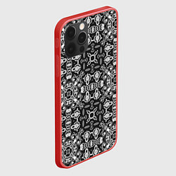 Чехол для iPhone 12 Pro Max Black and white ethnic oriental ornament, цвет: 3D-красный — фото 2