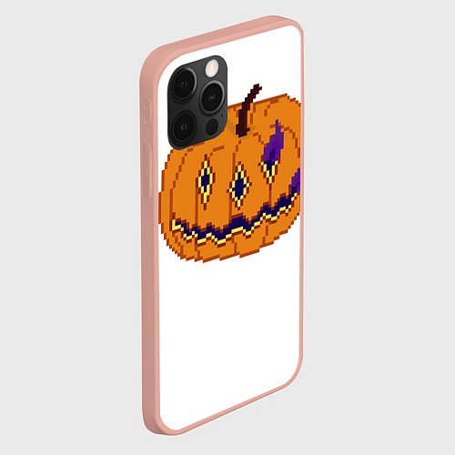 Чехол iPhone 12 Pro Max Тыква-голова всадника, Джека, PixelArt / 3D-Светло-розовый – фото 2
