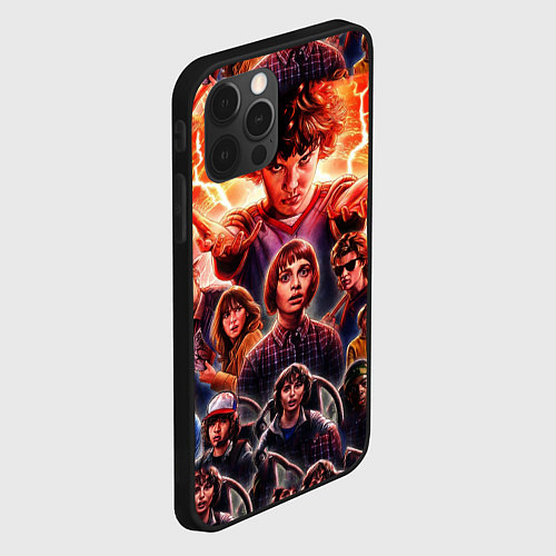 Чехол iPhone 12 Pro Max Stranger Things Арт / 3D-Черный – фото 2