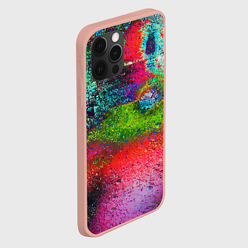 Чехол iPhone 12 Pro Max Pointillism Art Fashion trend / 3D-Светло-розовый – фото 2