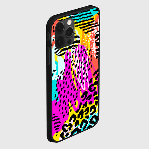 Чехол iPhone 12 Pro Max LEOPARD TEXTURE / 3D-Черный – фото 2