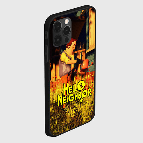 Чехол iPhone 12 Pro Max Hello Neighbor Привет сосед Сосед поливает / 3D-Черный – фото 2