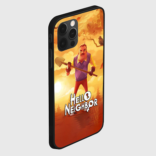 Чехол iPhone 12 Pro Max Hello Neighbor Привет сосед Сосед с лопатой / 3D-Черный – фото 2