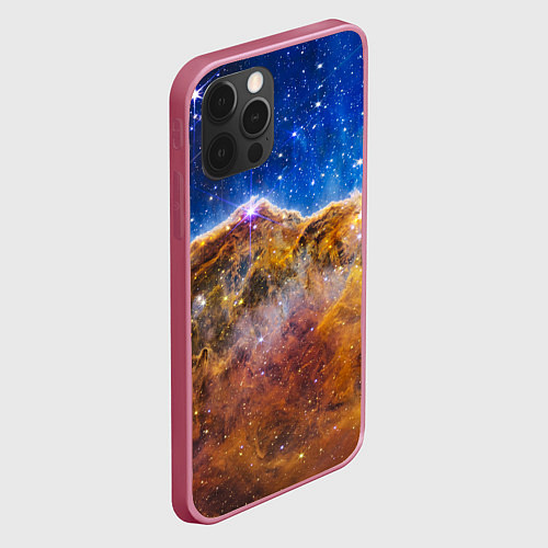 Чехол iPhone 12 Pro Max NASA: Туманность Карина / 3D-Малиновый – фото 2