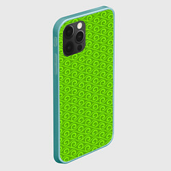 Чехол для iPhone 12 Pro Max Зеленые волнистые узоры, цвет: 3D-мятный — фото 2