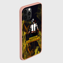 Чехол для iPhone 12 Pro Max PlayerUnknowns Battlegrounds жёлтое пламя, цвет: 3D-светло-розовый — фото 2