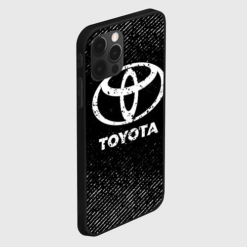 Чехол iPhone 12 Pro Max Toyota с потертостями на темном фоне / 3D-Черный – фото 2