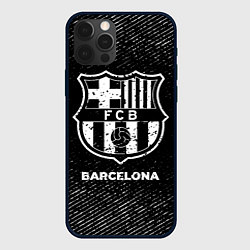 Чехол для iPhone 12 Pro Max Barcelona с потертостями на темном фоне, цвет: 3D-черный