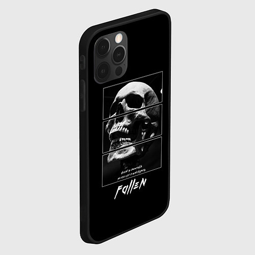 Чехол iPhone 12 Pro Max Skull with inscriptions / 3D-Черный – фото 2