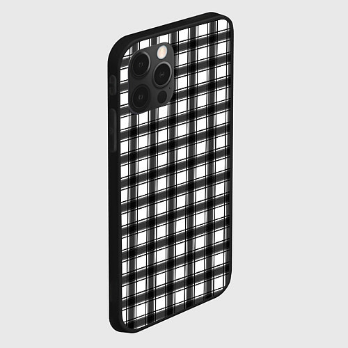 Чехол iPhone 12 Pro Max Black and white trendy checkered pattern / 3D-Черный – фото 2