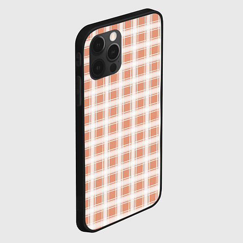 Чехол iPhone 12 Pro Max Light beige plaid fashionable checkered pattern / 3D-Черный – фото 2