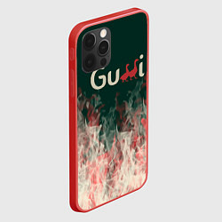 Чехол для iPhone 12 Pro Max Gucci - огонь, цвет: 3D-красный — фото 2