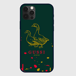 Чехол для iPhone 12 Pro Max Gucci - ga ga ga - краска, цвет: 3D-черный