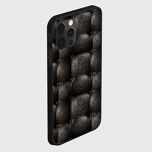 Чехол iPhone 12 Pro Max Стёганая кожа / 3D-Черный – фото 2