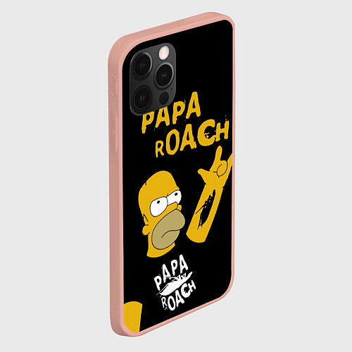 Чехол iPhone 12 Pro Max Papa Roach, Гомер Симпсон / 3D-Светло-розовый – фото 2
