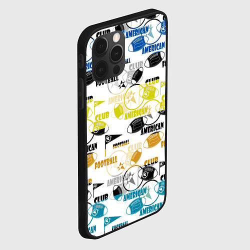 Чехол iPhone 12 Pro Max American football sports pattern / 3D-Черный – фото 2