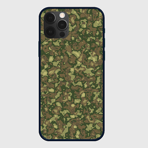 Чехол iPhone 12 Pro Max Камуфляж цифровой Флора-1 пиксель / 3D-Черный – фото 1