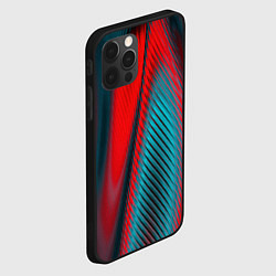 Чехол для iPhone 12 Pro Max Абстрактная неоновая наноброня - Красный, цвет: 3D-черный — фото 2