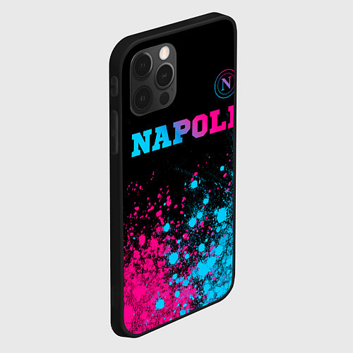 Чехол iPhone 12 Pro Max Napoli Neon Gradient / 3D-Черный – фото 2